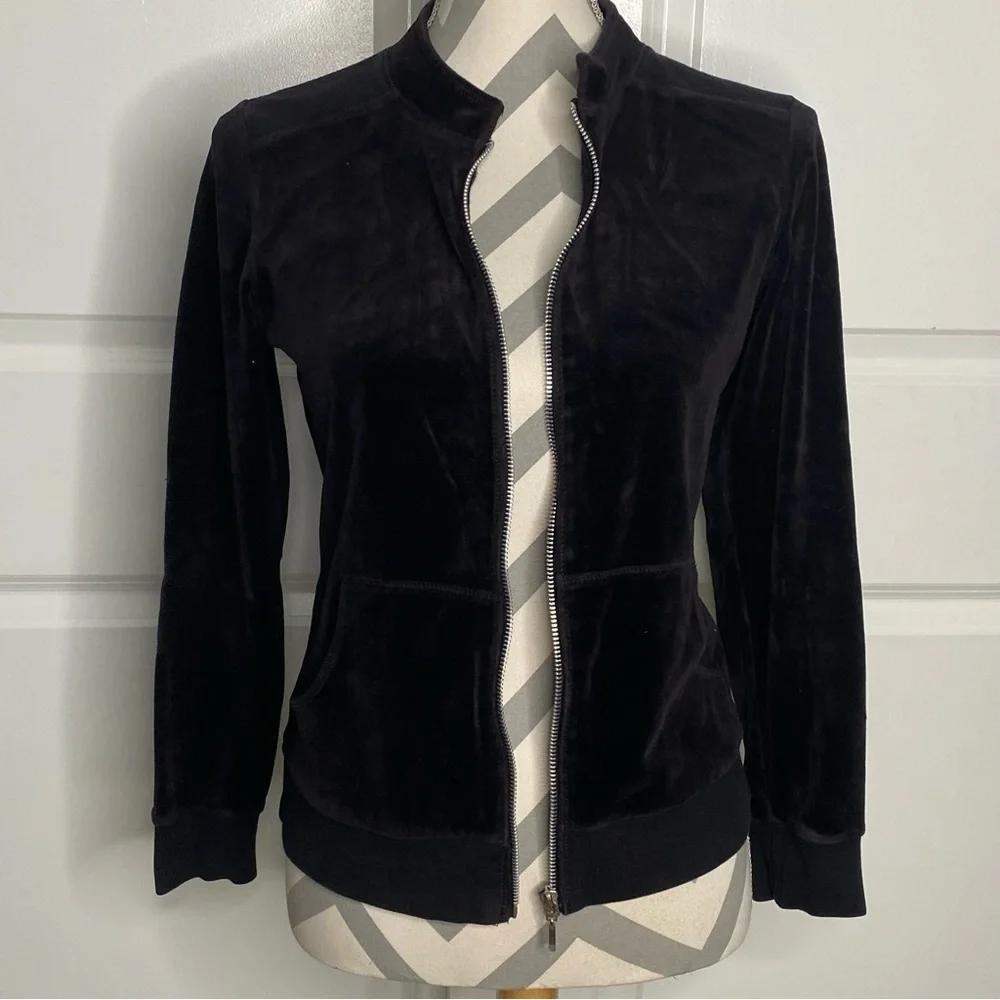 Style & Co Petite Black Zipup Top - Picture 5 of 7